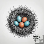 A bird’s nest with small, speckled eggs., art… – tattoo sketch (№1754252923_0, 03.08.2025 20:28) — tattoovalue.net