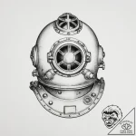 Antique diving helmet – tattoo sketch (№1754253127_0, 03.08.2025 20:32) — tattoovalue.net