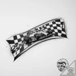 Tattoo sketch a stylized race track with a ch… – tattoo sketch (№1754253533_0, 03.08.2025 20:38) — tattoovalue.net