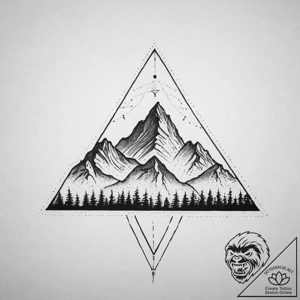 Tattoo sketch a geometric representation of a... - tattoo sketch (№1754253949_0, 03.08.2025 20:45) — tattoovalue.net