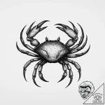 Tattoo design a cancer crab, with a small cha… – tattoo sketch (№1754254152_0, 03.08.2025 20:49) — tattoovalue.net