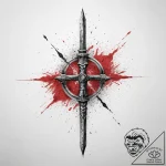 Tattoo sketch a spartan spear crossed with a… – tattoo sketch (№1754257597_0, 03.08.2025 21:46) — tattoovalue.net