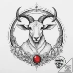Tattoo design a capricorn goat-fish, with sat… – tattoo sketch (№1754257797_0, 03.08.2025 21:49) — tattoovalue.net