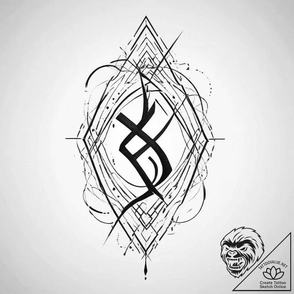 58. tattoo sketch: "mir" rune subtly incorpor... - tattoo sketch (№1754258002_0, 03.08.2025 21:53) — tattoovalue.net