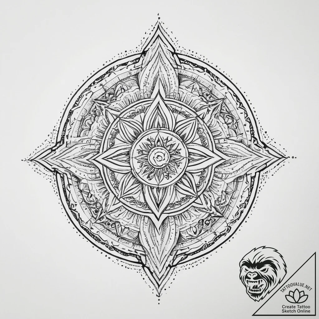 Tattoo design an abstract flow of energy cont... - tattoo sketch (№1754259207_0, 03.08.2025 22:13) — tattoovalue.net