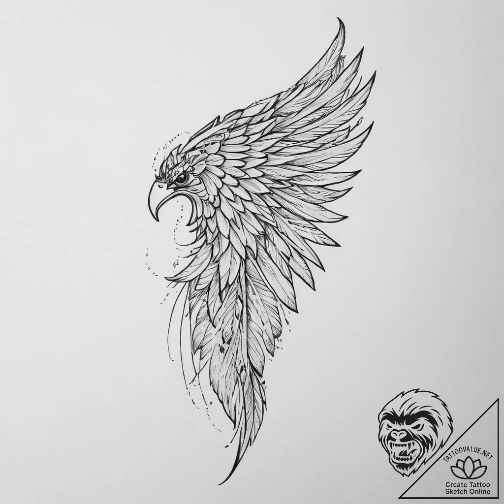 Tattoo design a shoulder blade with a gentle... - tattoo sketch (№1754259408_0, 03.08.2025 22:16) — tattoovalue.net