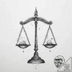 Tattoo sketch libra’s scales, delicate linewo… – tattoo sketch (№1754260007_0, 03.08.2025 22:26) — tattoovalue.net