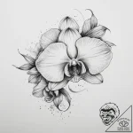 Tattoo design a single, elegant orchid, with… – tattoo sketch (№1754261599_0, 03.08.2025 22:53) — tattoovalue.net