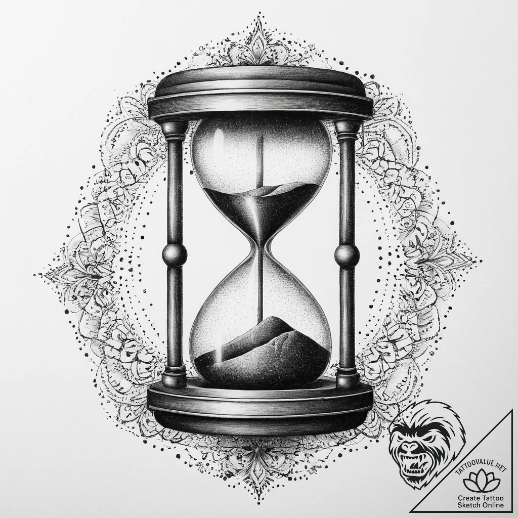 Hourglass (is in the original list, but can b... - tattoo sketch (№1754262397_0, 03.08.2025 23:06) — tattoovalue.net