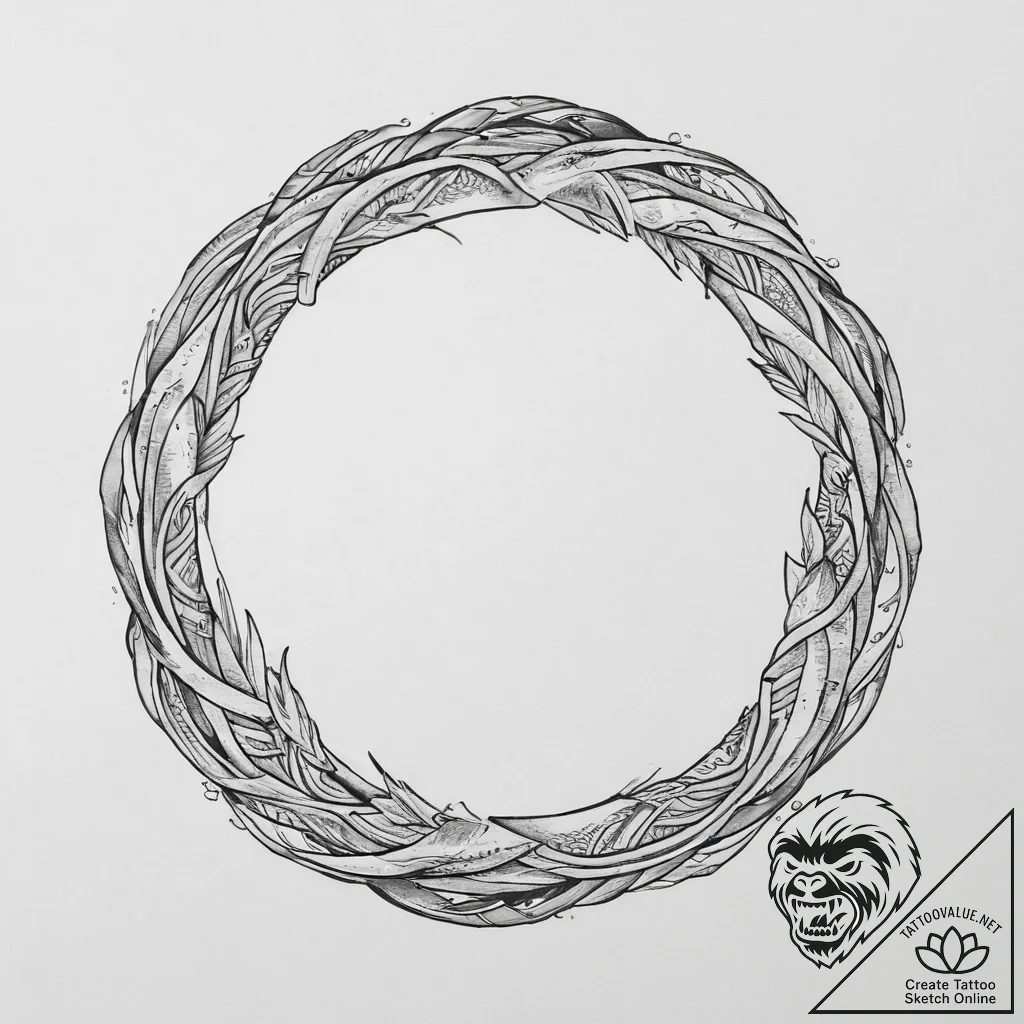 Tattoo sketch a stylized 'ouroboros' for eter... - tattoo sketch (№1754262795_0, 03.08.2025 23:13) — tattoovalue.net