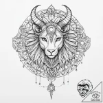 Tattoo design a zodiac animal depicted in a s… – tattoo sketch (№1754264787_0, 03.08.2025 23:46) — tattoovalue.net