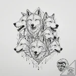 Tattoo sketch a wolf pack in full stride, for… – tattoo sketch (№1754264987_0, 03.08.2025 23:49) — tattoovalue.net