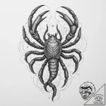 Tattoo design a scorpio scorpion, its body ma… – tattoo sketch (№1754266188_0, 04.08.2025 00:09) — tattoovalue.net
