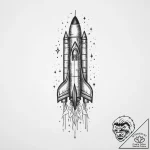 Rocket, tattoo drawing outline, blackwork tat… – tattoo sketch (№1754267591_0, 04.08.2025 00:33) — tattoovalue.net