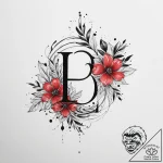 Tattoo sketch a floral design with hidden ini… – tattoo sketch (№1754267988_0, 04.08.2025 00:39) — tattoovalue.net
