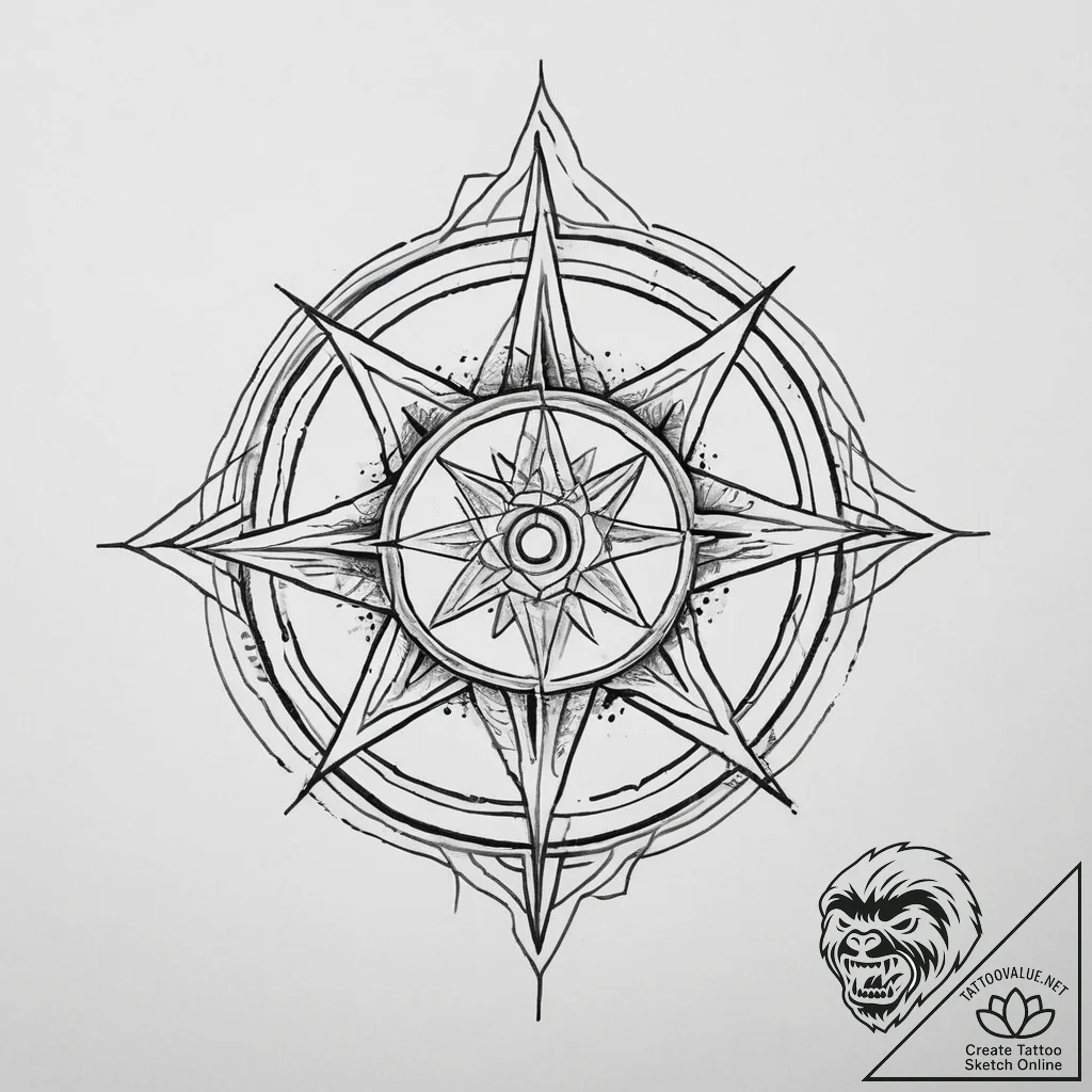 Tattoo sketch a minimalist symbol for a force... - tattoo sketch (№1754268188_0, 04.08.2025 00:43) — tattoovalue.net