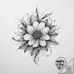 Tattoo design a delicate flower with roots in… – tattoo sketch (№1754269182_0, 04.08.2025 00:59) — tattoovalue.net