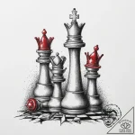 Tattoo sketch a victorious chess piece standi… – tattoo sketch (№1754269381_0, 04.08.2025 01:03) — tattoovalue.net