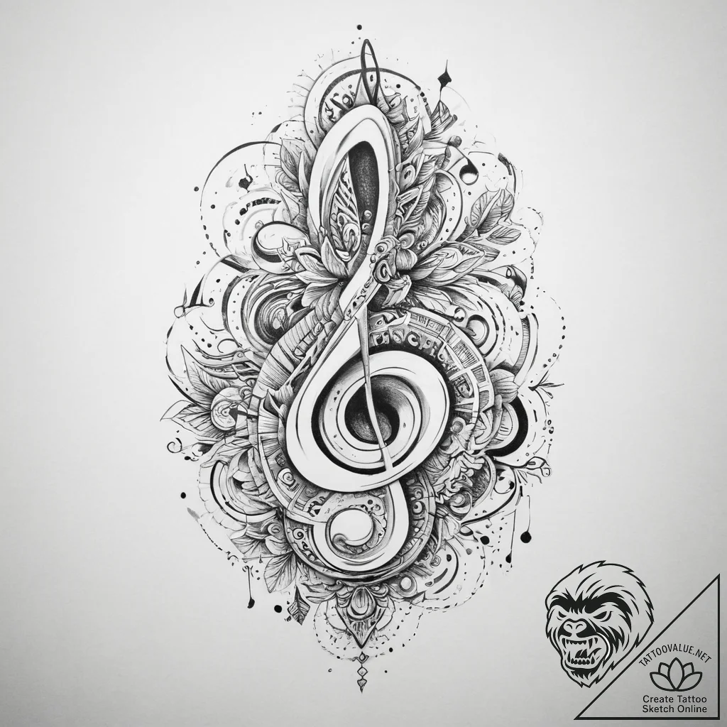 р“сђсѓрїрїр° 16: рњсѓр·с‹рєр°р»сњрѕс‹рµ рё рў... - tattoo sketch (№1754269580_0, 04.08.2025 01:06) — tattoovalue.net