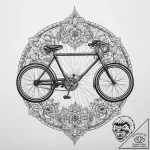 A beautifully restored vintage bicycle leanin… – tattoo sketch (№1754269980_0, 04.08.2025 01:13) — tattoovalue.net