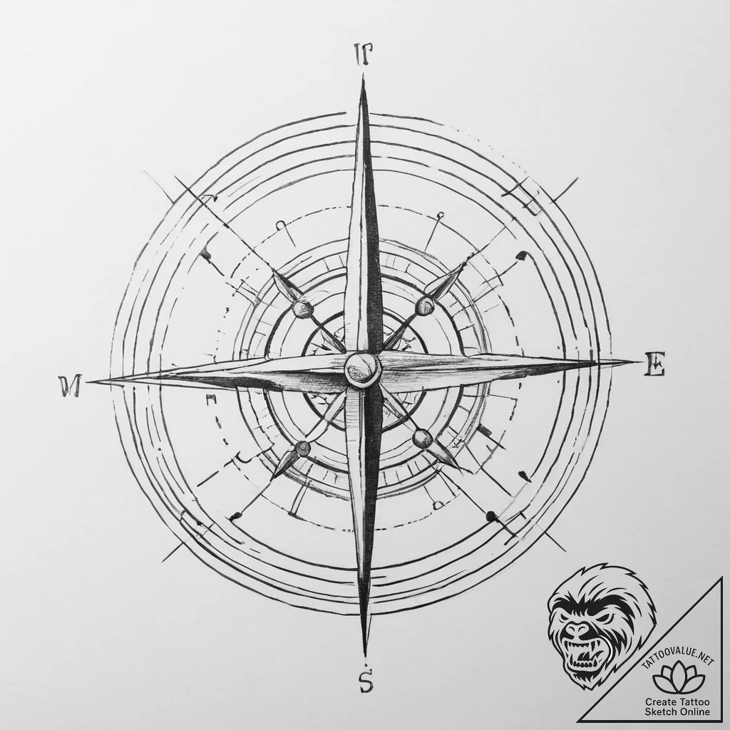 Tattoo design a minimalist symbol of a target... - tattoo sketch (№1754271578_0, 04.08.2025 01:39) — tattoovalue.net