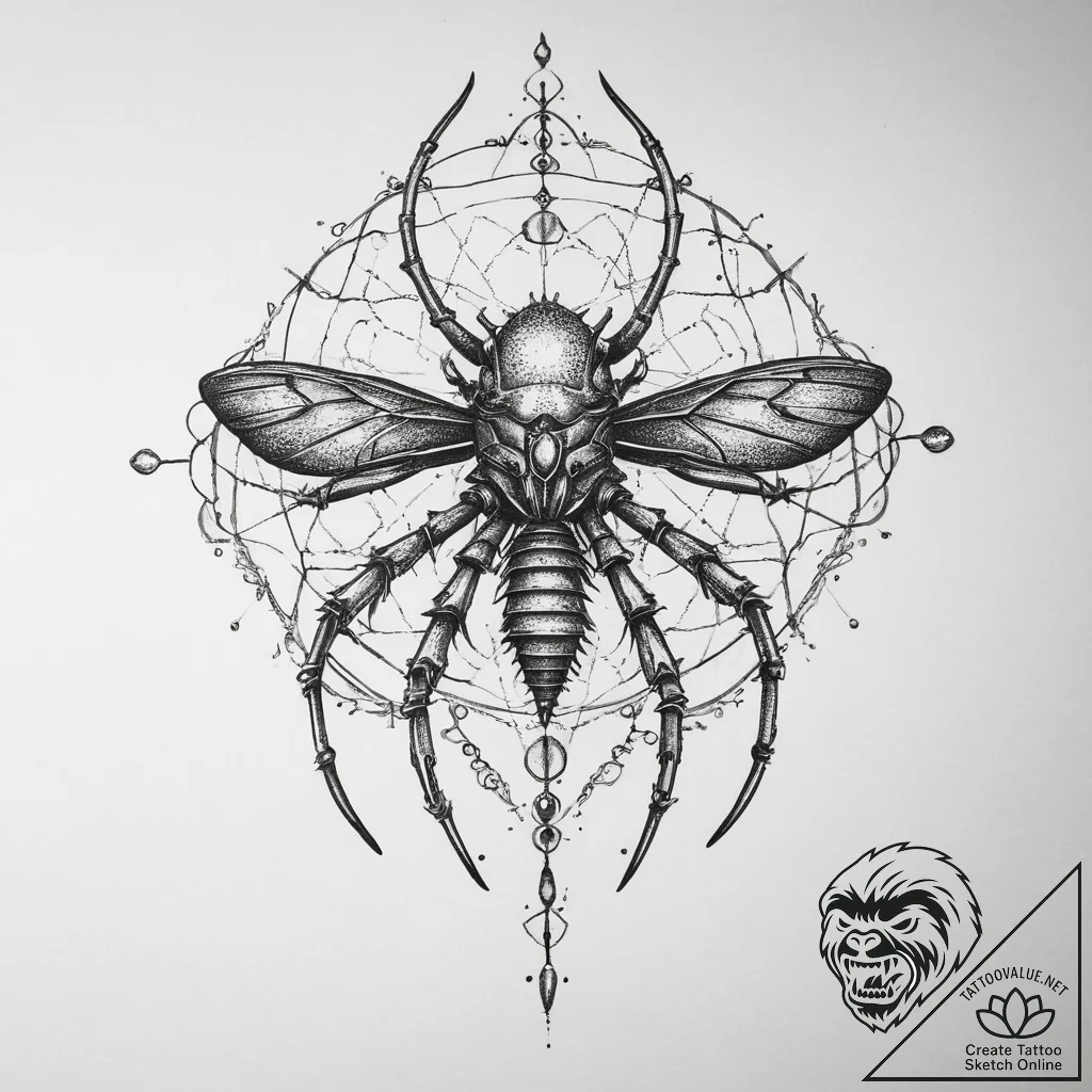 Bacteriophage, tattoo flash sheet design, neo... - tattoo sketch (№1754271778_0, 04.08.2025 01:42) — tattoovalue.net