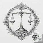 Tattoo sketch libra’s scales, perfectly balan… – tattoo sketch (№1754272373_0, 04.08.2025 01:52) — tattoovalue.net