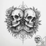 Tattoo sketch gemini twins, realistically ren… – tattoo sketch (№1754272778_0, 04.08.2025 01:59) — tattoovalue.net