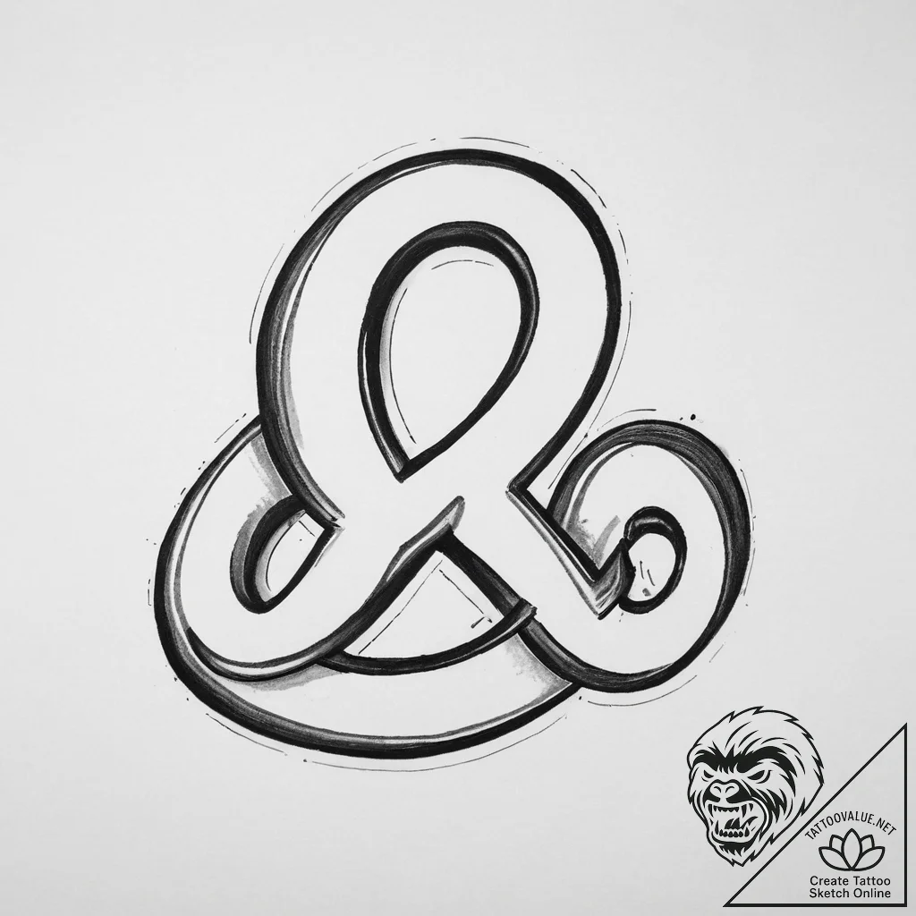 An ampersand symbol, artistic tattoo sketch,... - tattoo sketch (№1754274983_0, 04.08.2025 02:36) — tattoovalue.net