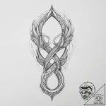 Tattoo sketch a mermaid’s tail forming an inf… – tattoo sketch (№1754275180_0, 04.08.2025 02:39) — tattoovalue.net