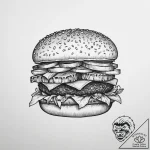 Tattoo design a ‘burger’ on one, ‘fries’ on t… – tattoo sketch (№1754275780_0, 04.08.2025 02:49) — tattoovalue.net