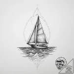 Tattoo sketch a small sailboat on one, the oc… – tattoo sketch (№1754278392_0, 04.08.2025 03:33) — tattoovalue.net