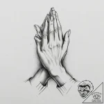 Praying hands, concept art for tattoo, on a c… – tattoo sketch (№1754278591_0, 04.08.2025 03:36) — tattoovalue.net