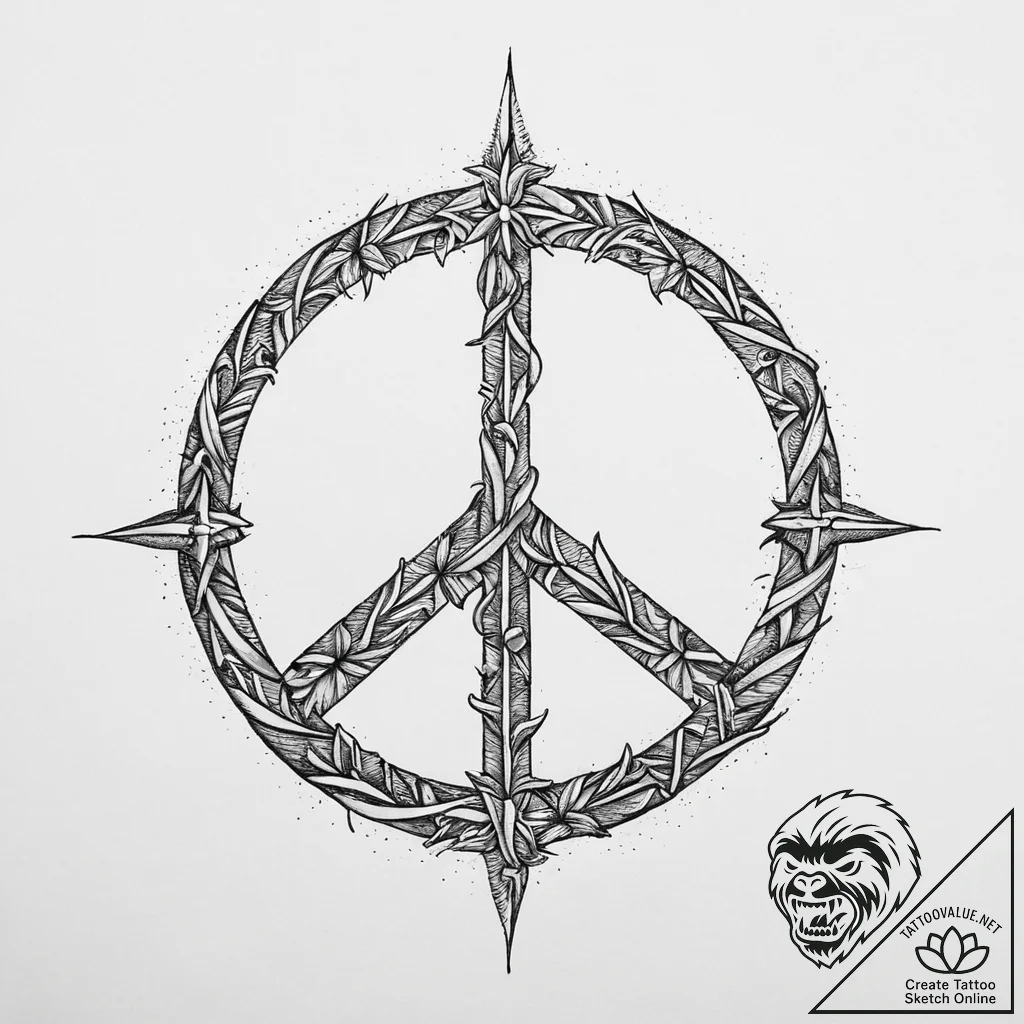 р сѓрѕр° рњрёсђ (world, peace, inner self), t... - tattoo sketch (№1754279389_0, 04.08.2025 03:49) — tattoovalue.net