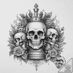 A detailed close-up of a half-finished game o… – tattoo sketch (№1754279590_0, 04.08.2025 03:53) — tattoovalue.net