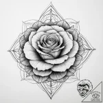 Tattoo sketch a single rose with two intertwi… – tattoo sketch (№1754280991_0, 04.08.2025 04:16) — tattoovalue.net