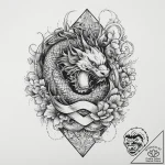 Tattoo design a subtle tribute ribbon in blac… – tattoo sketch (№1754281590_0, 04.08.2025 04:26) — tattoovalue.net