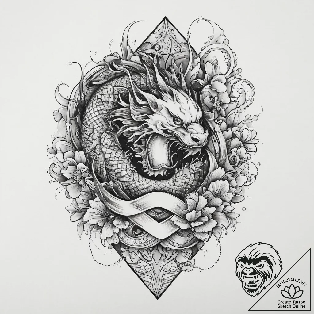 Tattoo design a subtle tribute ribbon in blac... - tattoo sketch (№1754281590_0, 04.08.2025 04:26) — tattoovalue.net