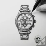 A person repairing a delicate, antique watch. – tattoo sketch (№1754282382_0, 04.08.2025 04:39) — tattoovalue.net