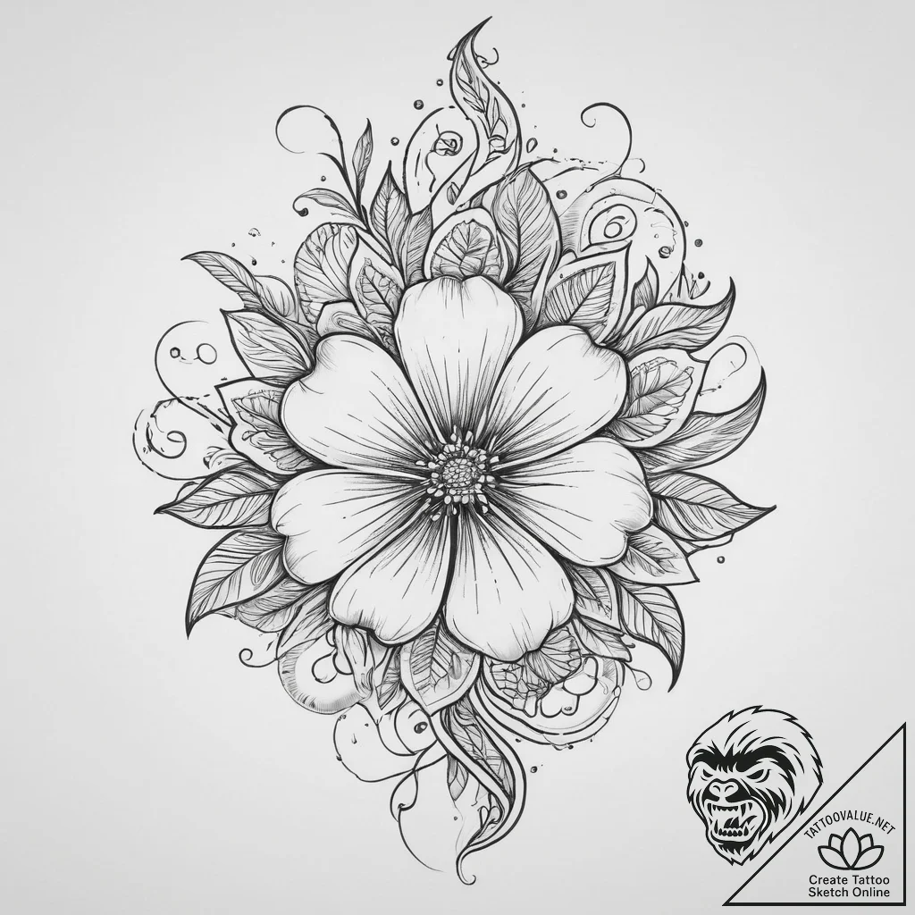 Tattoo sketch a subtle outline of a hip with... - tattoo sketch (№1754282980_0, 04.08.2025 04:49) — tattoovalue.net