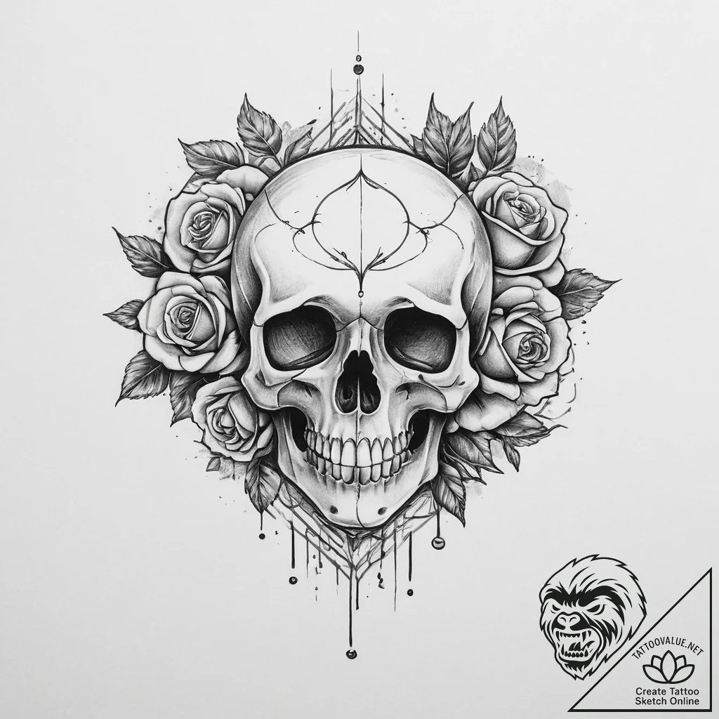 Tattoo sketch a minimalist heartbeat line., t... - tattoo sketch (№1754283179_0, 04.08.2025 04:52) — tattoovalue.net