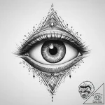 Tattoo sketch a cosmic eye that sees all, sym… – tattoo sketch (№1754283587_0, 04.08.2025 04:59) — tattoovalue.net