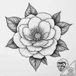 Camellia, tattoo drawing outline, linework ta… – tattoo sketch (№1754284582_0, 04.08.2025 05:16) — tattoovalue.net