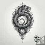 Jörmungandr (world serpent), tattoo line art,… – tattoo sketch (№1754285586_0, 04.08.2025 05:33) — tattoovalue.net