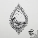 Tattoo sketch a single teardrop that subtly f… – tattoo sketch (№1754286182_0, 04.08.2025 05:43) — tattoovalue.net