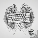 Tattoo sketch a gamer’s hands on a keyboard a… – tattoo sketch (№1754286779_0, 04.08.2025 05:52) — tattoovalue.net