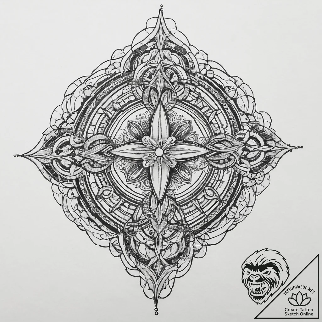 Tattoo sketch an abstract representation of a... - tattoo sketch (№1754286979_0, 04.08.2025 05:56) — tattoovalue.net
