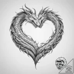 Tattoo sketch a guardian dragon coiled around… – tattoo sketch (№1754287974_0, 04.08.2025 06:12) — tattoovalue.net