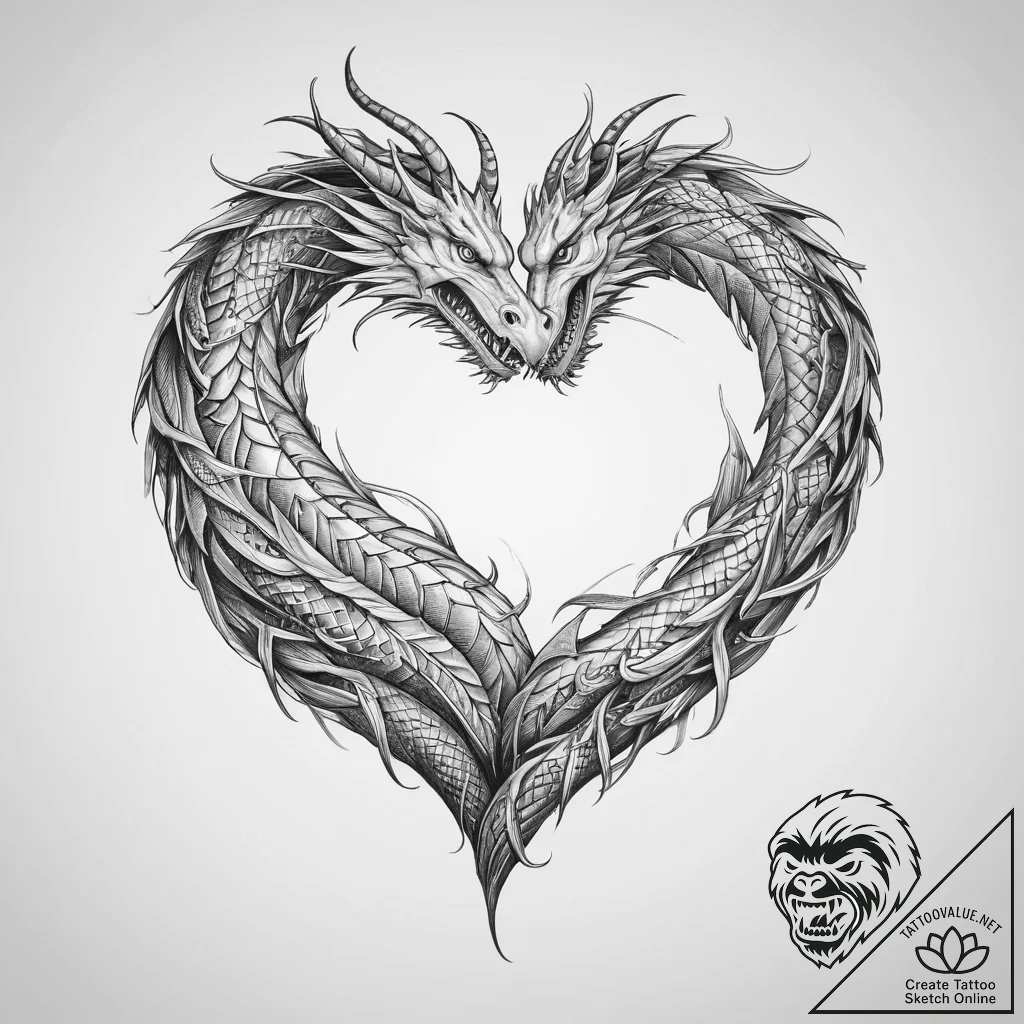 Tattoo sketch a guardian dragon coiled around... - tattoo sketch (№1754287974_0, 04.08.2025 06:12) — tattoovalue.net