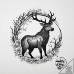 Tattoo design a blackwork forest with the sil… – tattoo sketch (№1754288572_0, 04.08.2025 06:22) — tattoovalue.net